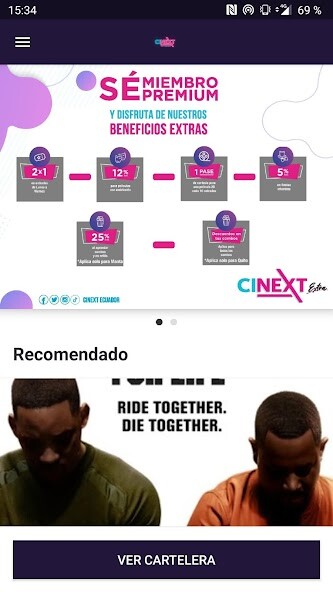 Run android online APK Cinext Ecuador from MyAndroid or emulate Cinext Ecuador using MyAndroid
