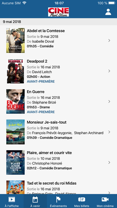 Emulate iPhone app Ciné Mont-Blanc using MyAndroid