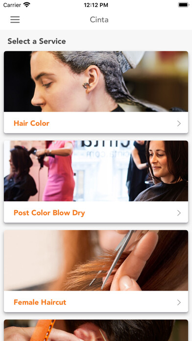 Emulate iPhone app Cinta Salon using MyAndroid