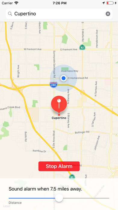 Emulate iPhone app Circa - Location Alarm Clock using MyAndroid Emulate iPhone app Circa - Location Alarm Clock using MyAndroid