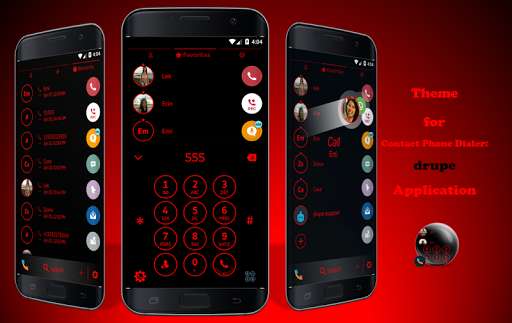 Emulate Android APK Circle Black Red Phone Dialer Theme