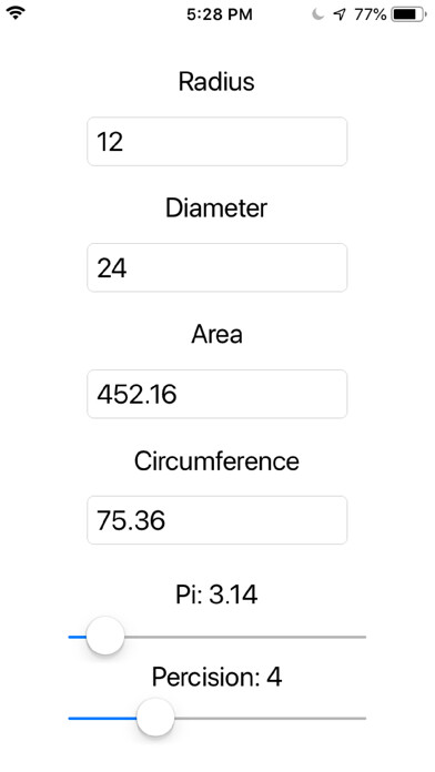 Emulate iPhone app Circle Calc. using MyAndroid Emulate iPhone app Circle Calc. using MyAndroid