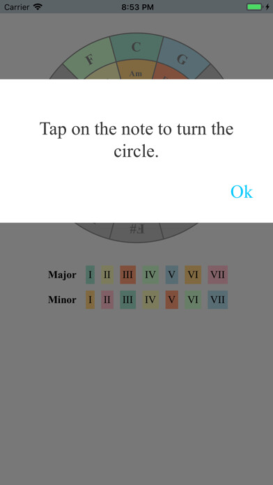 Emulate iPhone app Circle Of Fifths (Ads Free) using MyAndroid