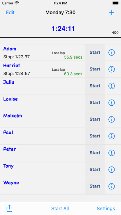 Emulate iPhone app Circuit Lap Timer using MyAndroid