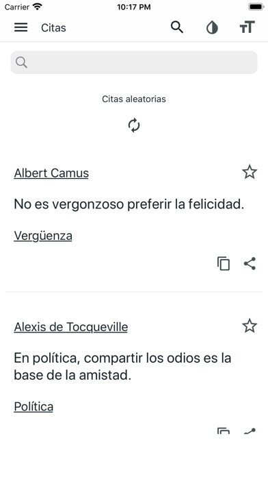 Emulate iPhone app Citas de celebridades (es) using MyAndroid