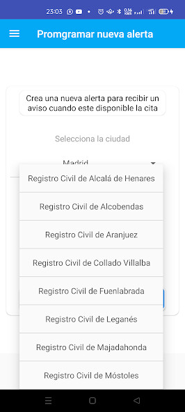 Run android online APK Citas registro civil - Alertas from MyAndroid or emulate Citas registro civil - Alertas using MyAndroid
