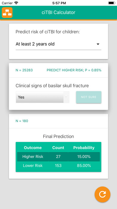Emulate iPhone app ciTBI Calc using MyAndroid