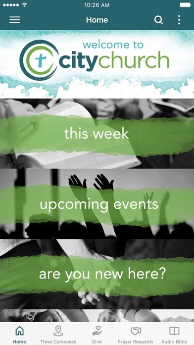 Emulate iPhone app City Church - North Carolina using MyAndroid