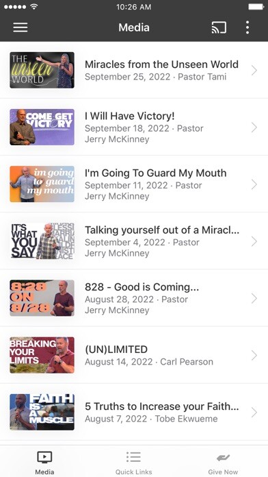 Emulate iPhone app City Church San Diego using MyAndroid
