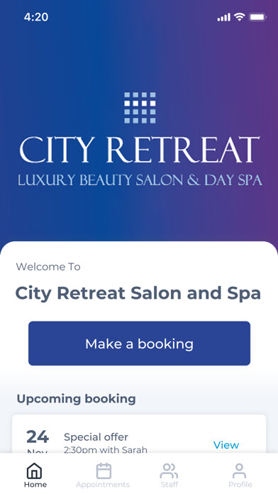 Emulate iPhone app City Retreat Salon and Spa using MyAndroid Emulate iPhone app City Retreat Salon and Spa using MyAndroid