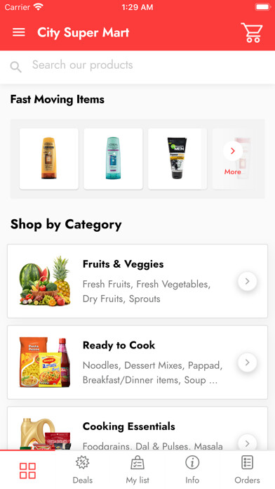 Emulate iPhone app City Super Mart using MyAndroid