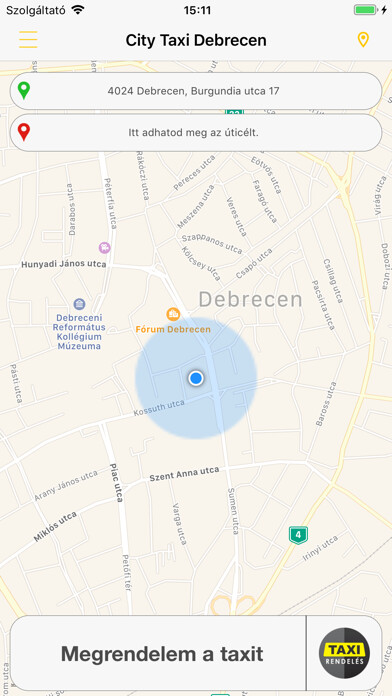 Emulate iPhone app City Taxi Debrecen using MyAndroid