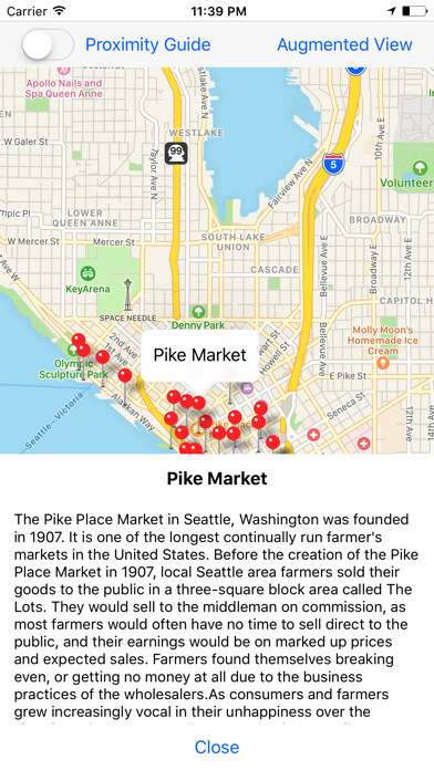 Emulate iPhone app City Tour - Seattle Downtown using MyAndroid