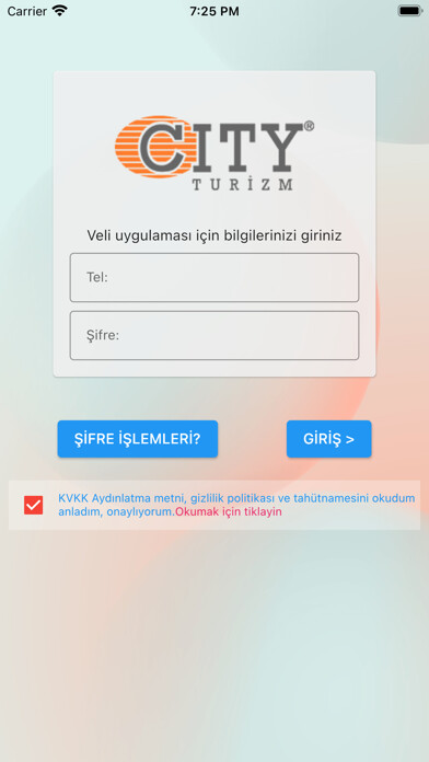 Emulate iPhone app City Turizm Veli using MyAndroid