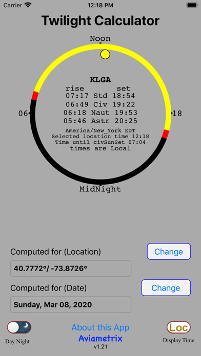 Emulate iPhone app Civil Twilight Calculator using MyAndroid Emulate iPhone app Civil Twilight Calculator using MyAndroid