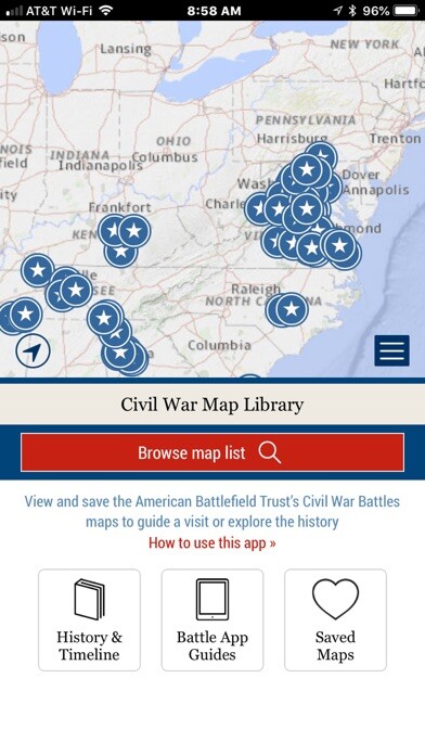 Emulate iPhone app Civil War Battle Maps using MyAndroid Emulate iPhone app Civil War Battle Maps using MyAndroid