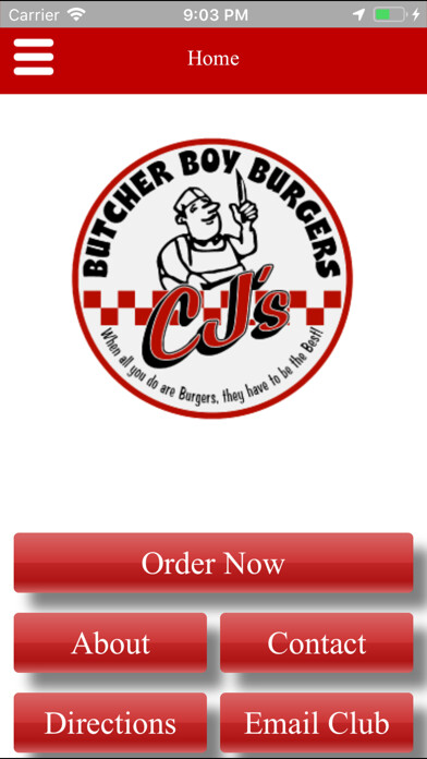 Emulate iPhone app Cjs Butcher Boy Burgers using MyAndroid Emulate iPhone app Cjs Butcher Boy Burgers using MyAndroid