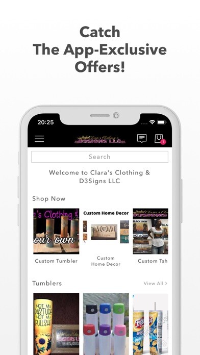 Emulate iPhone app ClarasClothingnD3 Shop using MyAndroid