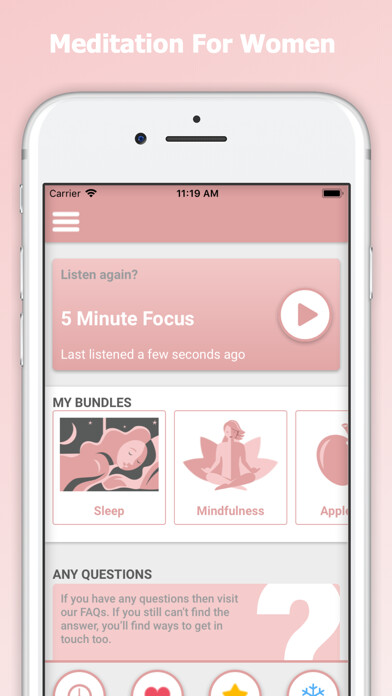 Emulate iPhone app Clarity: Meditation for women using MyAndroid
