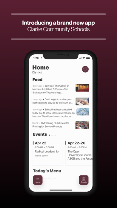 Emulate iPhone app Clarke Community Schools, Iowa using MyAndroid