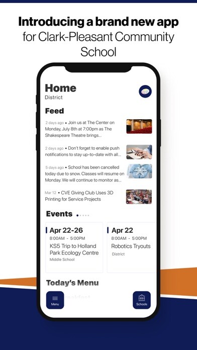 Emulate iPhone app Clark Pleasant Schools, IN using MyAndroid