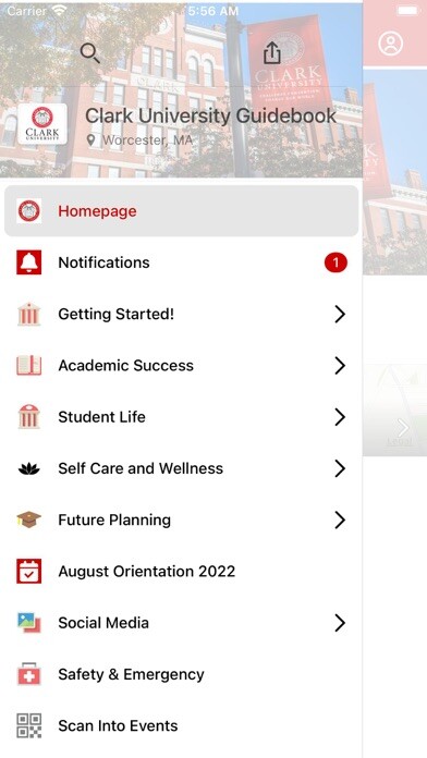 Emulate iPhone app Clark University Guide using MyAndroid Emulate iPhone app Clark University Guide using MyAndroid