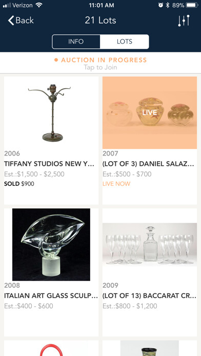 Emulate iPhone app Clars Auction Gallery using MyAndroid