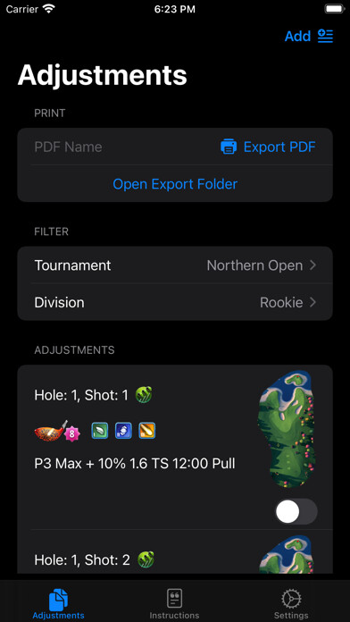 Emulate iPhone app Clash Caddie Notes using MyAndroid