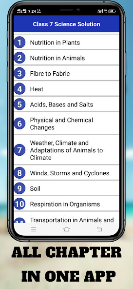 Emulate class 7 science solution from MyAndroid or run class 7 science solution using MyAndroid