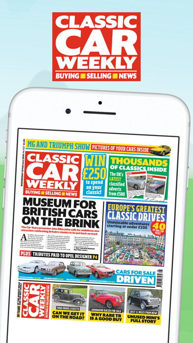 Emulate iPhone app Classic Car Weekly Newspaper using MyAndroid
