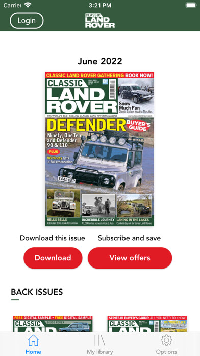 Emulate iPhone app Classic Land Rover Magazine using MyAndroid