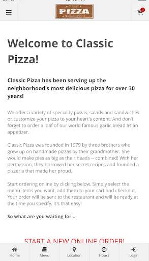 Run android online APK Classic Pizza Online Ordering from MyAndroid or emulate Classic Pizza Online Ordering using MyAndroid