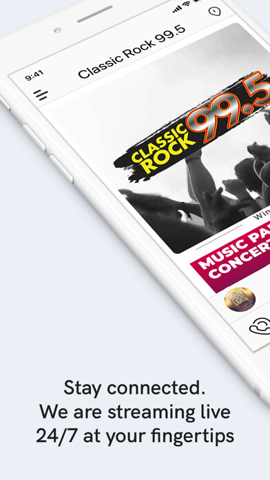 Emulate iPhone app Classic Rock 99.5 using MyAndroid