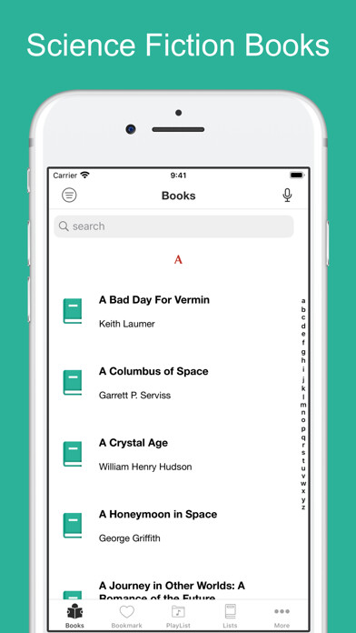 Emulate iPhone app Classic Science Fiction Books using MyAndroid