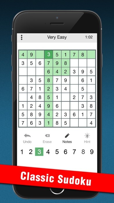 Emulate iPhone app Classic Sudoku - 9x9 Puzzles using MyAndroid