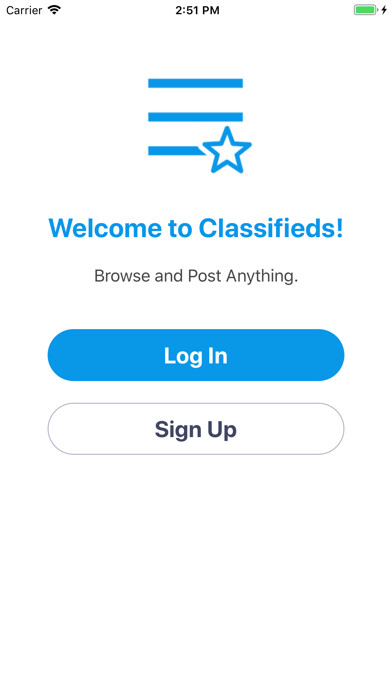 Emulate iPhone app Classifieds - Instamobile using MyAndroid