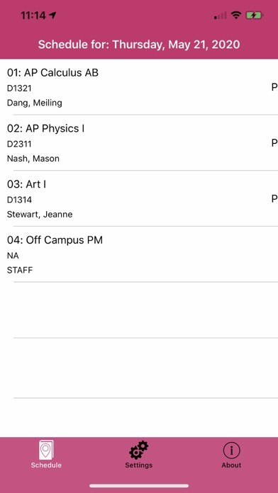Emulate iPhone app Classroom Finder using MyAndroid