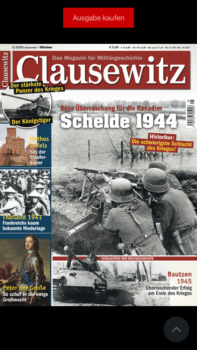Emulate iPhone app Clausewitz Magazin using MyAndroid