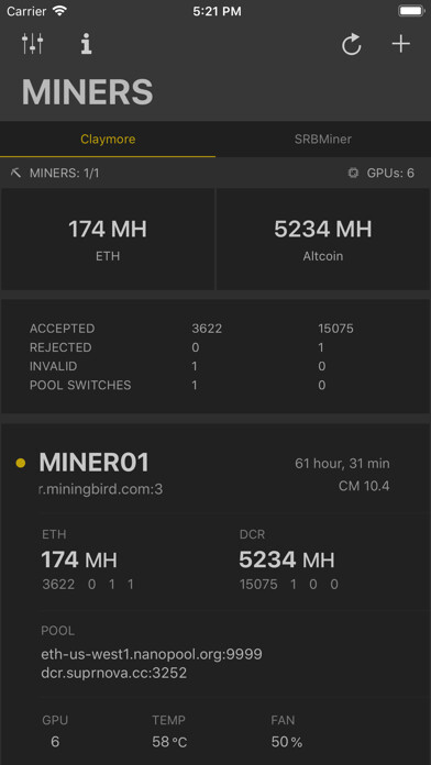 Emulate iPhone app Claymore Remote Monitor using MyAndroid Emulate iPhone app Claymore Remote Monitor using MyAndroid