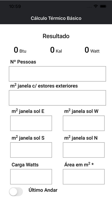 Emulate iPhone app Cálculo Térmico using MyAndroid