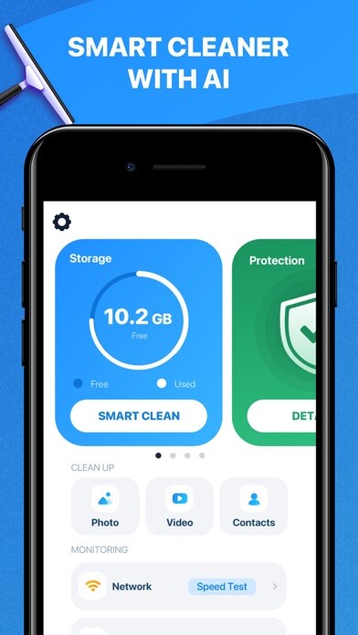 Emulate iPhone app Cleaner AI - Mobile Security using MyAndroid