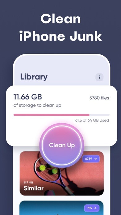 Emulate iPhone app Cleaner: Clean Storage App using MyAndroid