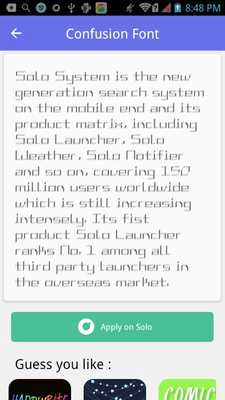 Emulate Android APK Clean font #1 - Solo Font Emulate Android APK Clean font #1 - Solo Font