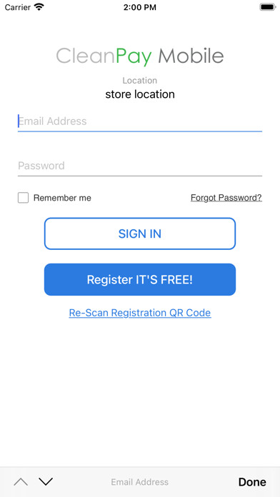 Emulate iPhone app CleanPay Mobile using MyAndroid