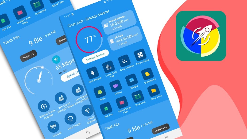Run android online APK Clean up your phone - Cleaner from MyAndroid or emulate Clean up your phone - Cleaner using MyAndroid