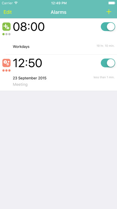 Emulate iPhone app Clear Mind Alarm Lite using MyAndroid
