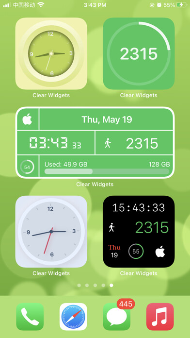 Emulate iPhone app Clear Widgets using MyAndroid