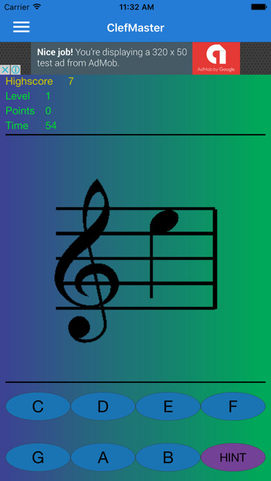 Emulate iPhone app ClefMaster using MyAndroid