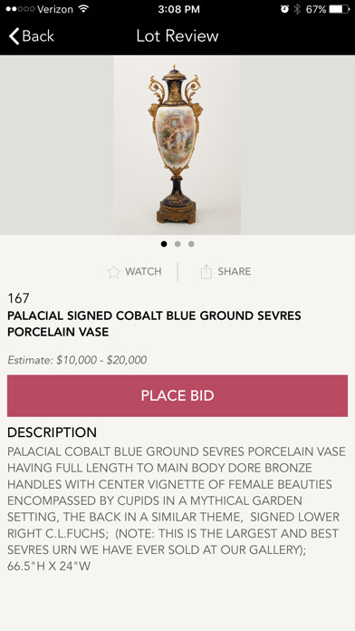 Emulate iPhone app Clements Auctions using MyAndroid