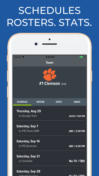 Emulate iPhone app Clemson Football Schedules using MyAndroid Emulate iPhone app Clemson Football Schedules using MyAndroid